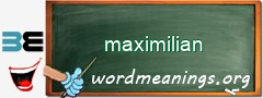 WordMeaning blackboard for maximilian